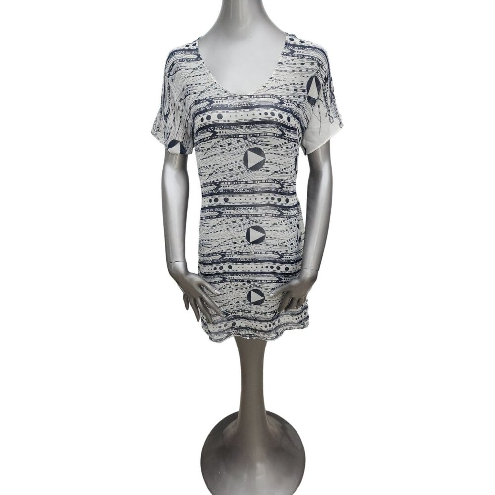 Vena Cava Sheer Silk Cover Dress Shortsleeve Back Tie 0